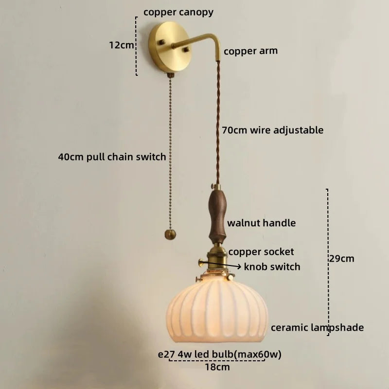 Afralia™ Copper Ceramic LED Wall Lamps - Nordic Modern Design