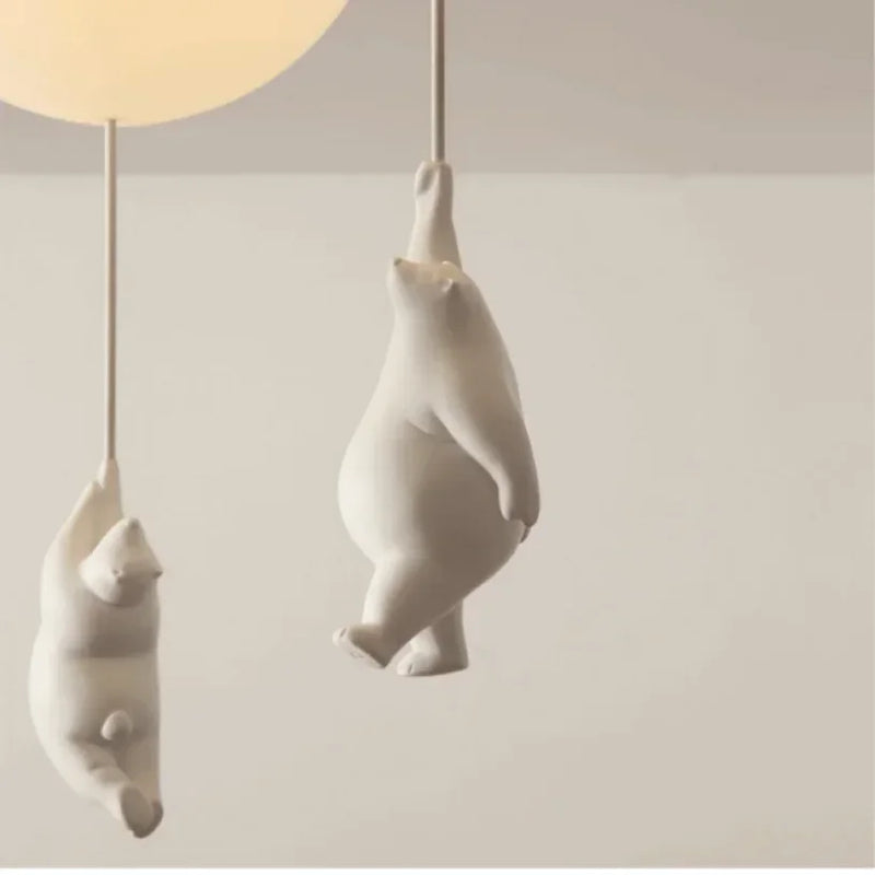 Afralia™ Bear Pendant Light: Kids Bedroom Chandelier LED Balloon Ceiling Lamp