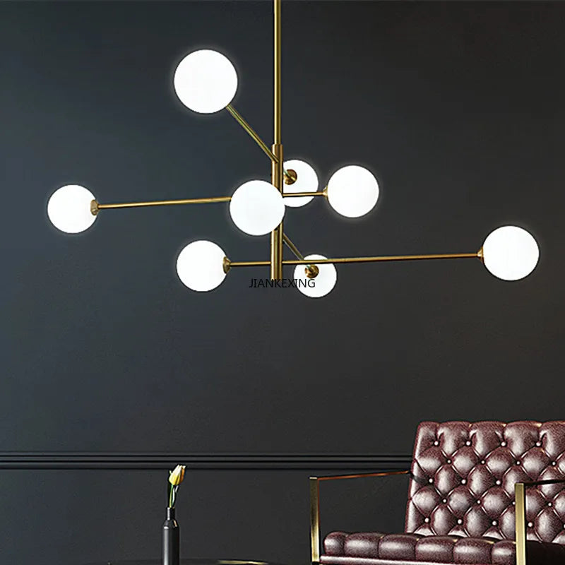 Afralia™ Glass Ceiling Chandelier for Bedroom Dining Living Room Decor