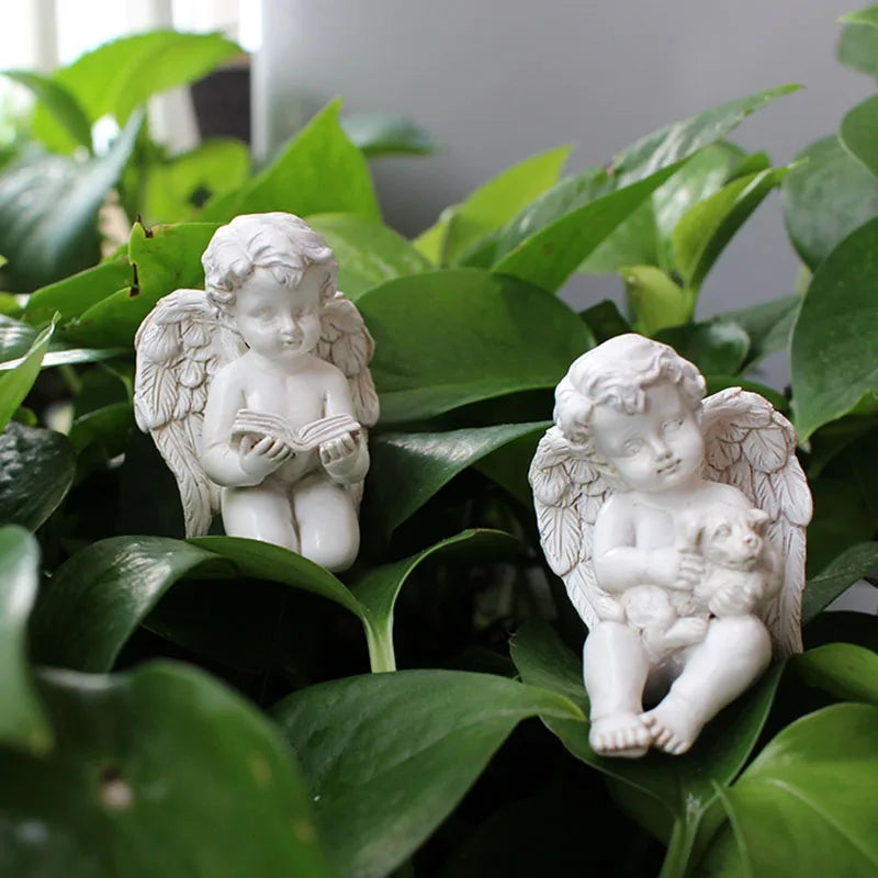 Afralia™ Mini Baby Angel Figurines for Fairy Garden Decor - Set of 5