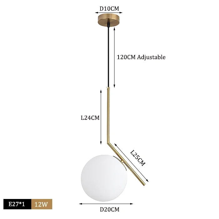 Afralia™ Glass Ball Pendant Lights LED Kitchen Living Room Suspension Luminaire
