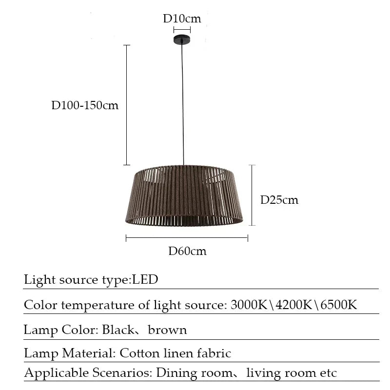 Afralia™ Nordic Vintage Hemp Rope Pendant Lamp for Dining Room and Restaurant