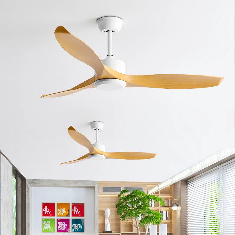 Afralia™ 52" Black Walnut Grain Ceiling Fan with LED Light & Remote Control