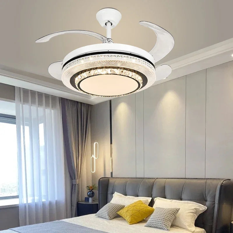 Afralia™ LED Ceiling Fan with Remote Control, Modern ABS Blades, 110V 220V