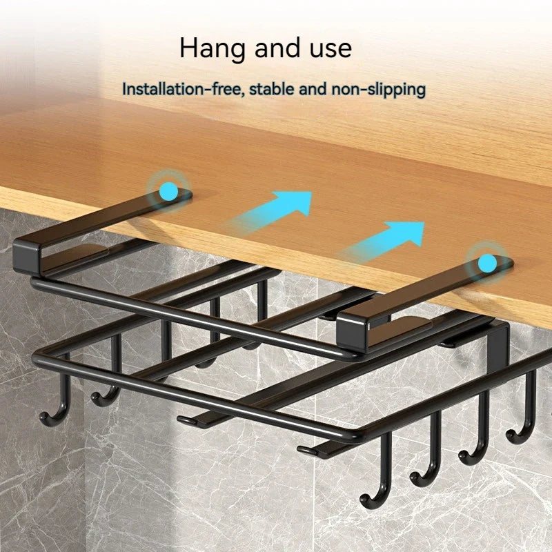Afralia™ Kitchen Rack: Cupboard Paper Towel Rags Hanger with Hooks