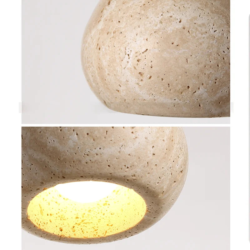 Afralia™ Stone Art Pendant LED Chandelier for Bedroom Decor