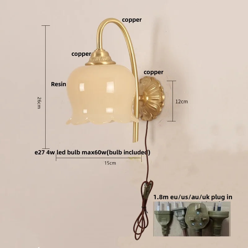 Afralia™ Copper LED Wall Sconce - Modern Nordic Bedroom Light Fixture