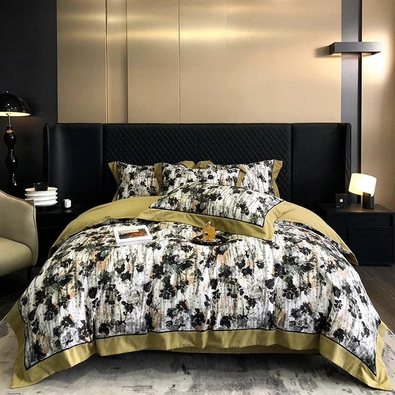 Afralia™ Sanded Cotton Bedding Set - Queen/King/Double Size - Printed Design