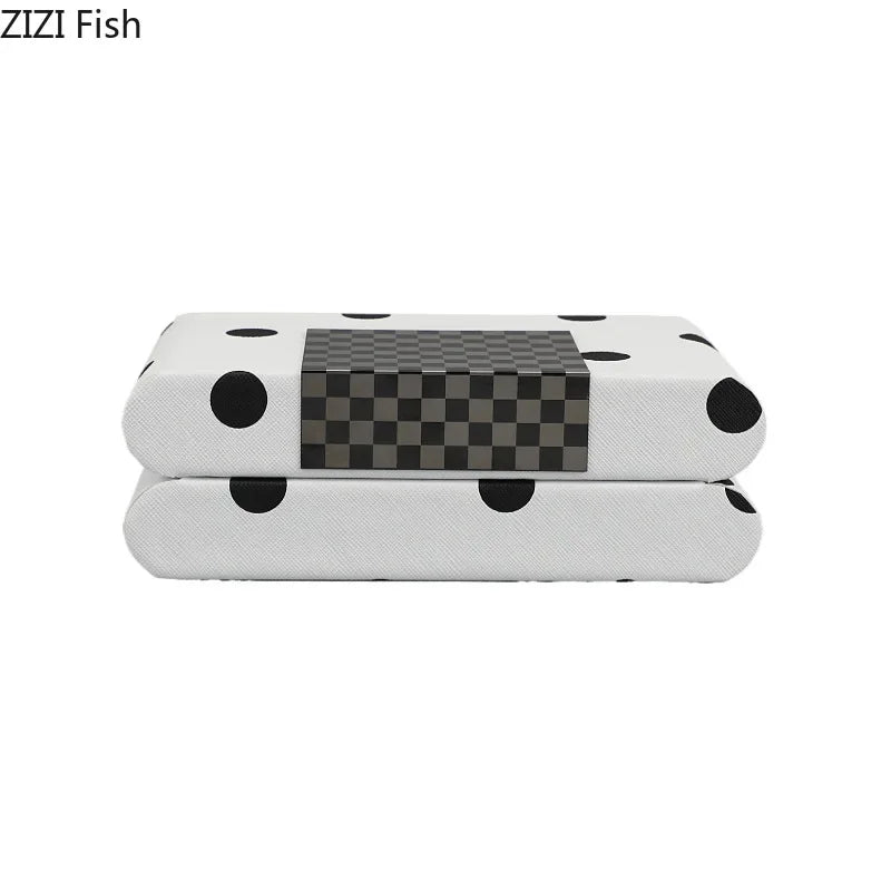 Afralia™ Polka Dots Leather Jewelry Box: Elegant Dresser Decor & Jewelry Storage Jar