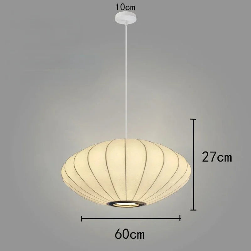 Afralia™ Nordic Fabric Lantern Pendant Chandelier for Bedroom Living Room Home Decor
