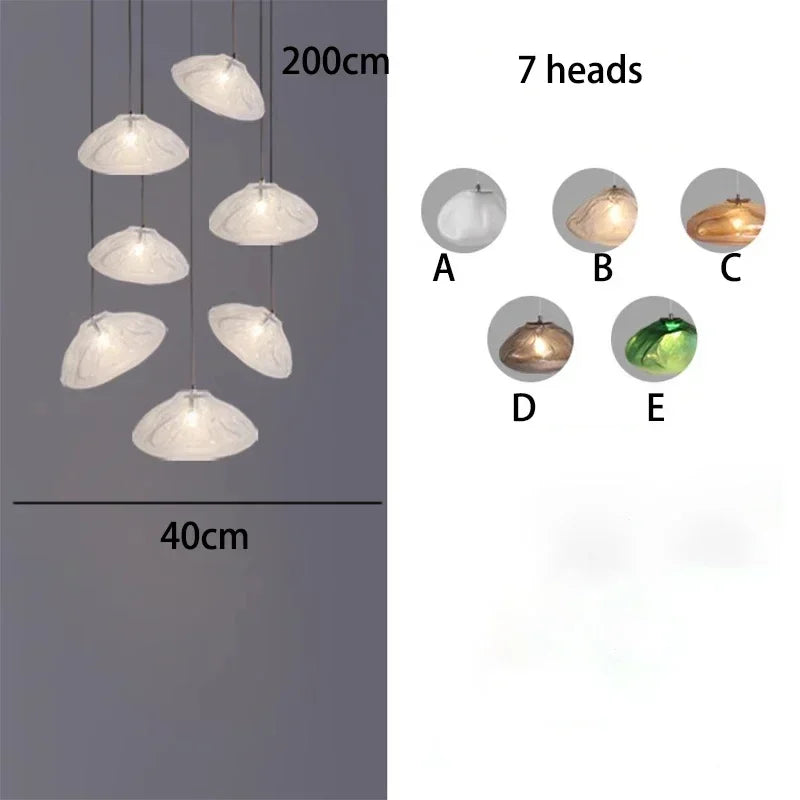 Afralia™ Crystal Chandelier Stair Pendant Lamp | Modern Living Room Lighting Fixture