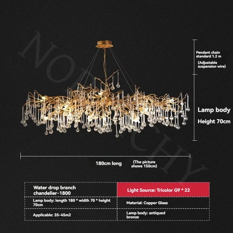 Afralia™ French Crystal Chandelier: Full Copper, High Grade, LED, Elegant for Dining Room & Living Room