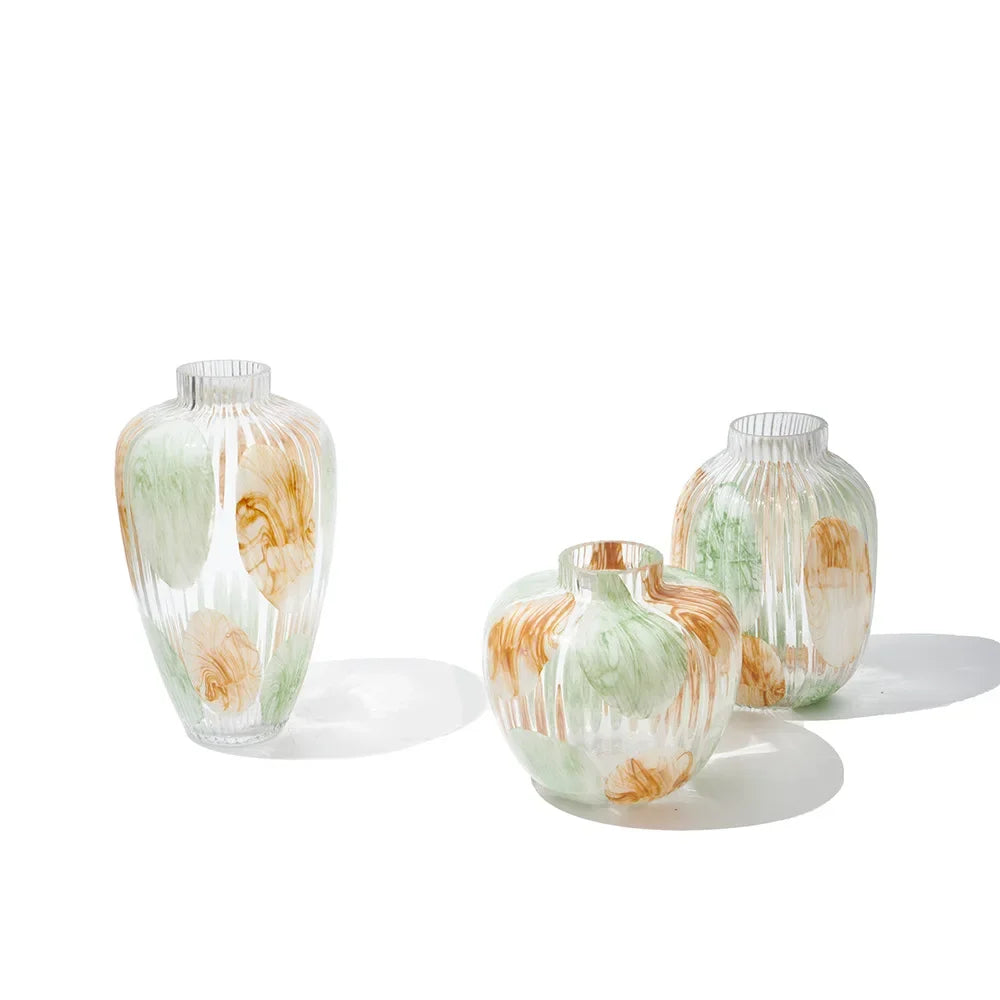 Afralia™ Clear Glass Vase Irregular Pattern for Home Decor and Dried Flowers