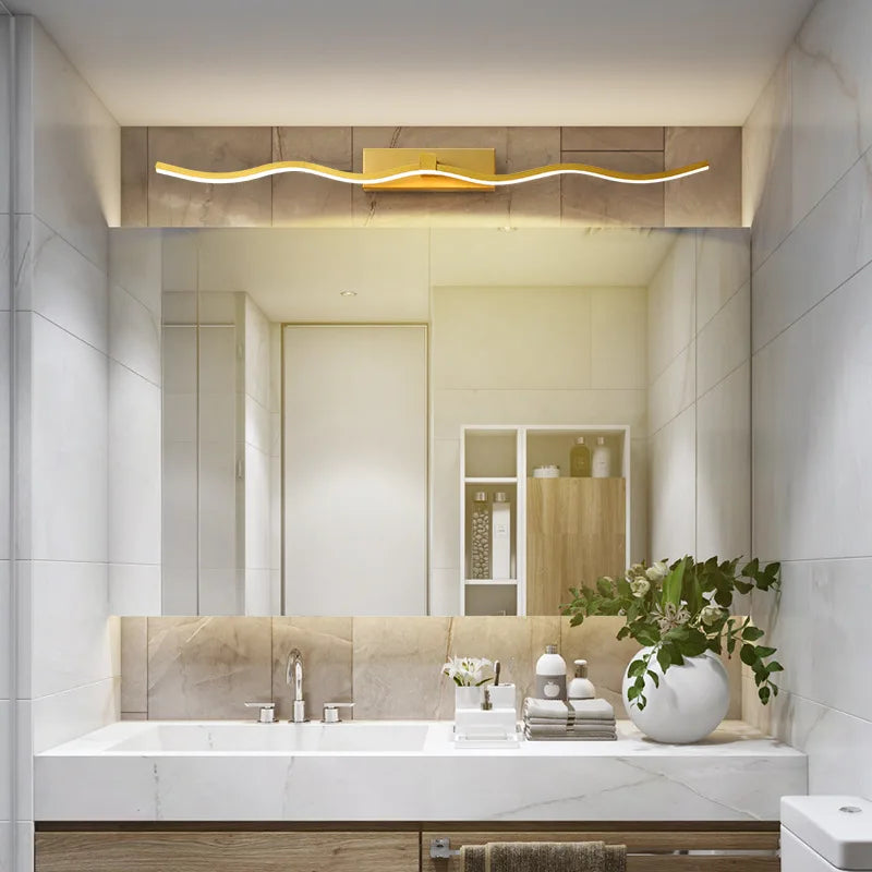 Afralia™ Minimalist LED Wall Light Mirror Bathroom Sconce Luminaires