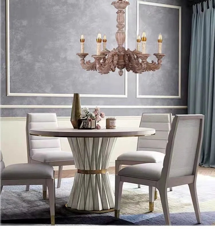 Afralia™ Country French Solid Wood Chandelier for Bedroom, Dining Room, Living Room, and Study
