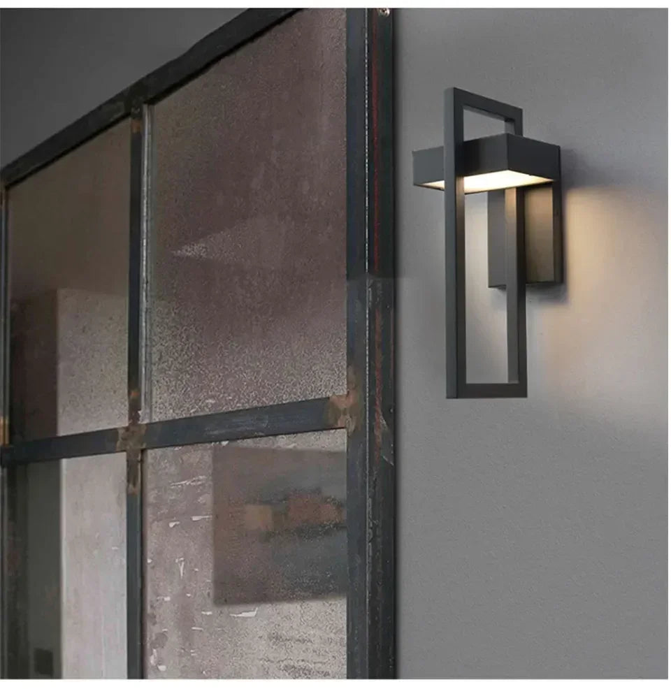 Afralia™ Outdoor LED Wall Light Vintage Black 10W Garden Porch Sconce Street Luminaire