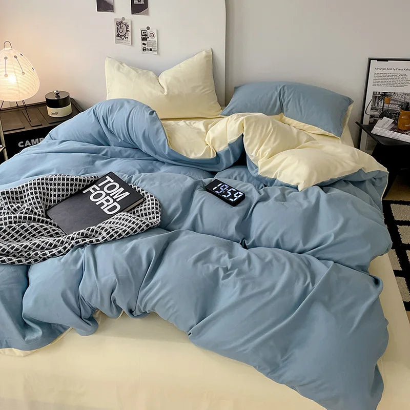 Afralia™ Cotton Bed Sets Comforter Cover Set with Corner Ties