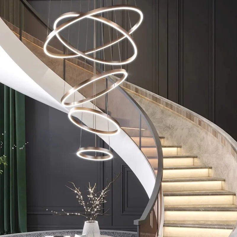 Afralia™ Nordic Home Chandelier Stair Pendant Ceiling Light for Living Room Bedroom Dining
