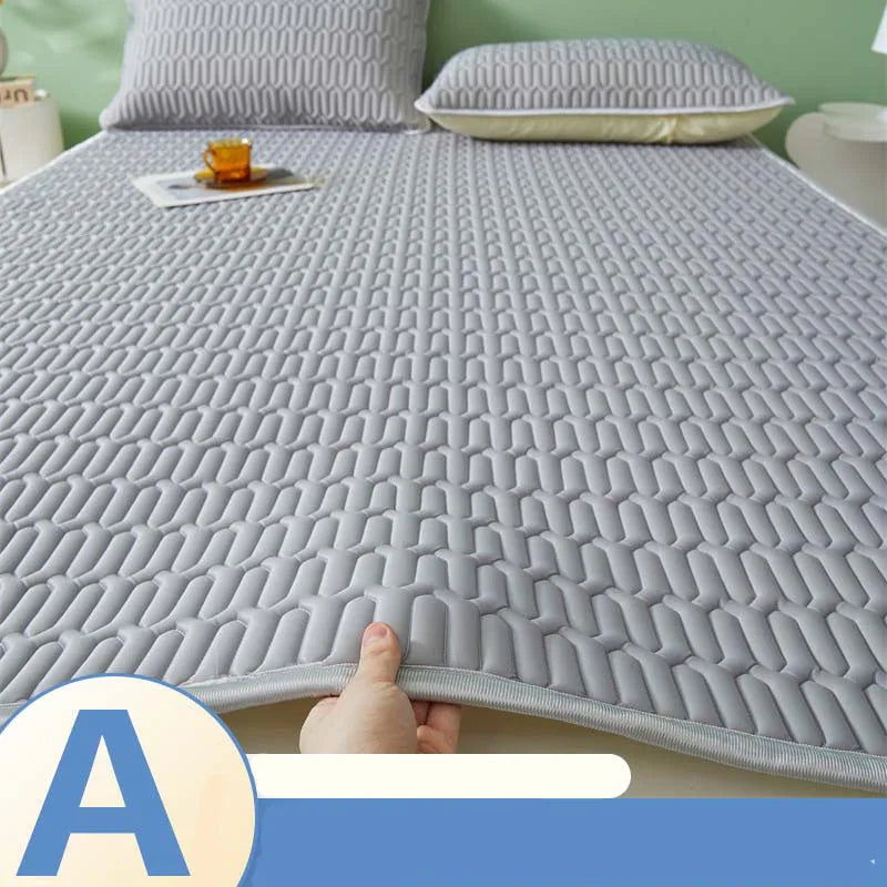 Afralia™ Cooling Latex Summer Mat Set with Rayon Quilted Sheet & Pillowcase