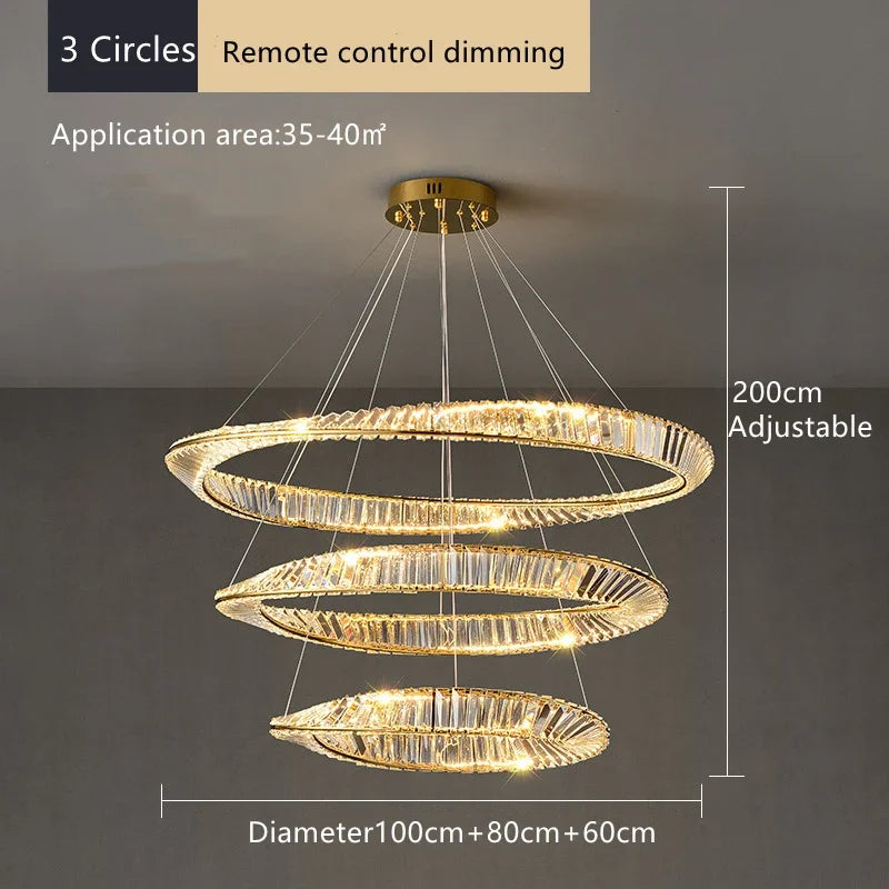 Afralia™ Crystal LED Chandelier for Home Dining Room Kitchen Gold Lustres