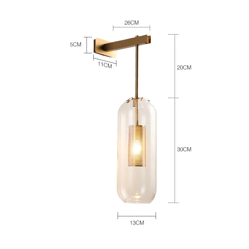 Afralia™ Nordic Glass Wall Lights for Bedroom Decor and Study - Modern Black Wall Lamp
