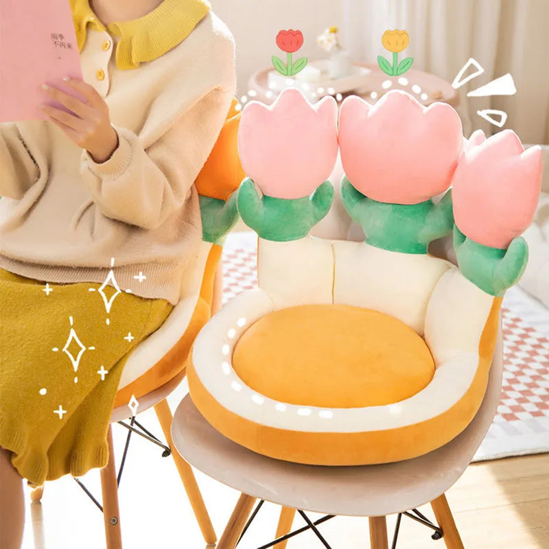 Afralia™ Plush Chair Cushion with Backrest for Comfortable Sitting Experience