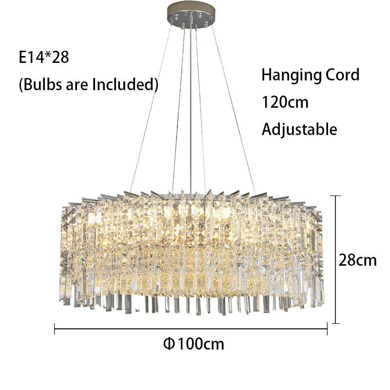 Afralia™ Crystal LED Ceiling Chandelier - Modern Chrome Hanging Lamps