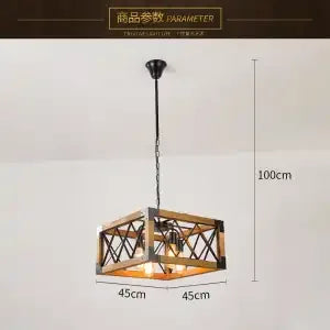 Afralia™ 6-Head Industrial Style Pendant Lamp - Retro Solid Wood Iron Table Light