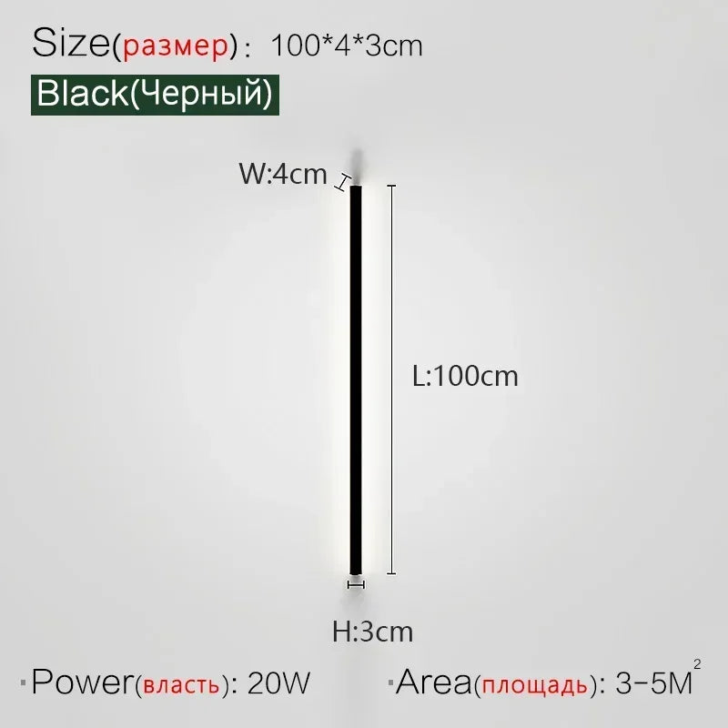 Afralia™ Modern Long Wall Lamp for Living Room Staircase Bedroom Bedside Light