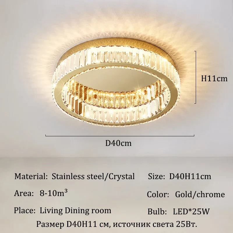Afralia™ Crystal LED Ceiling Lights for Home Decor in Living Room and Bedroom