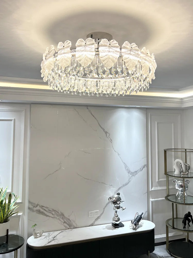 Afralia™ Crystal LED Ceiling Light: Luxe European Design for Living Room & Bedroom
