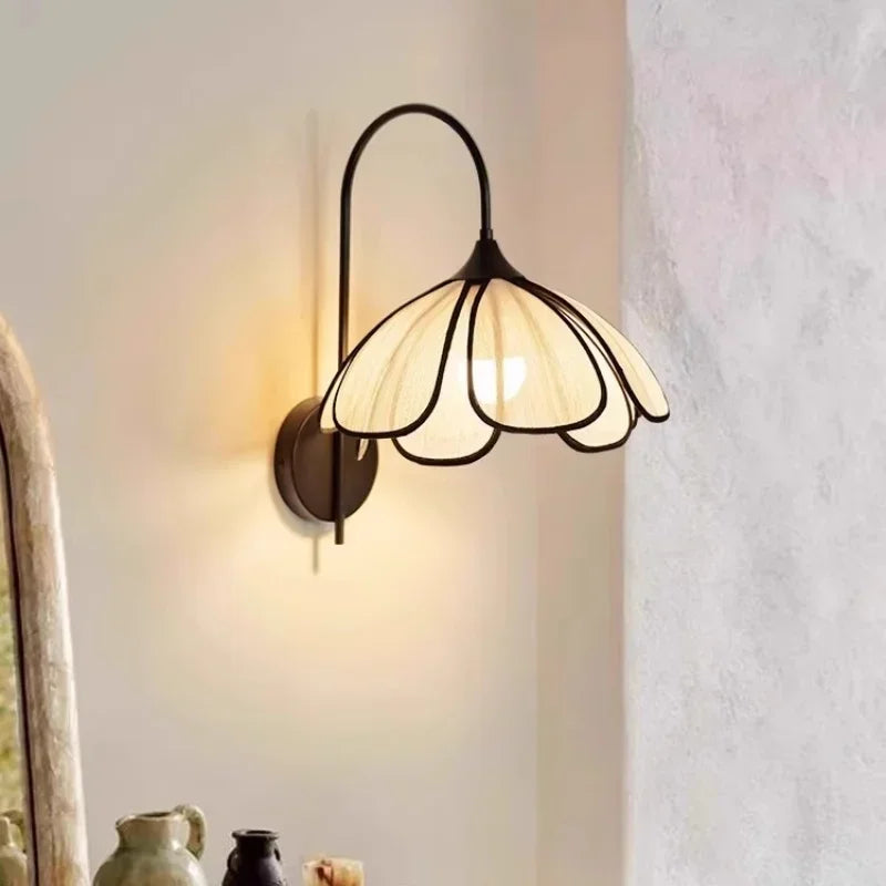 Afralia™ Modern Creamy E27 Wall Sconce LED Lamp Petals Luminarias for Indoor Lighting