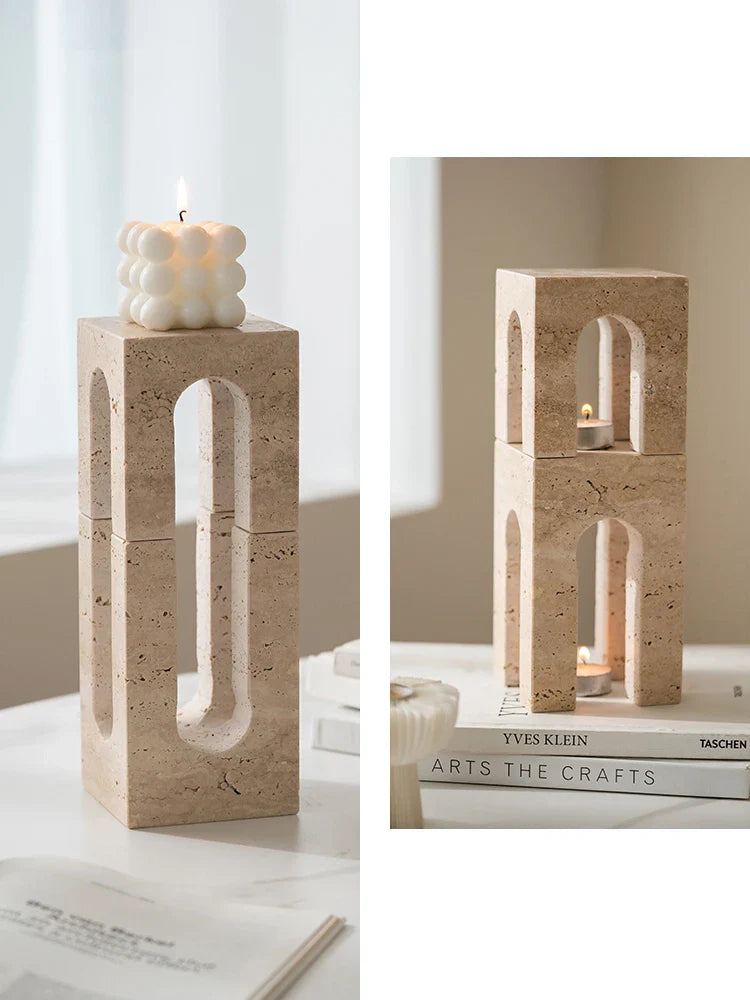 Afralia™ Luxury Marble Sculptures for Home Decor - Minimalist Travertine Ornaments for Stylish Living Spaces