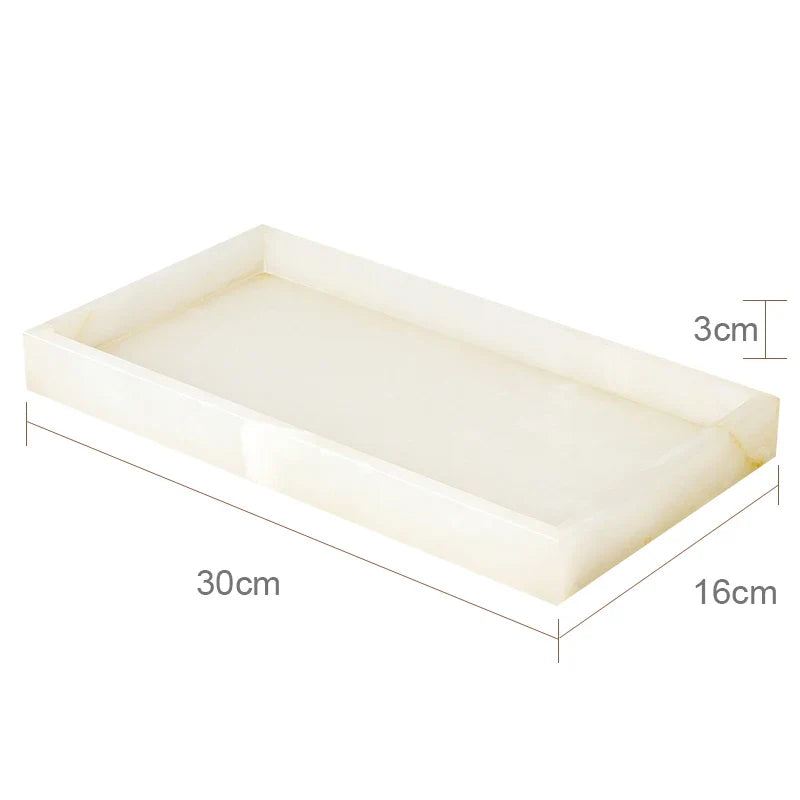 Afralia™ White Onyx Marble Bathroom Accessories Set for Elegant Bath Decor