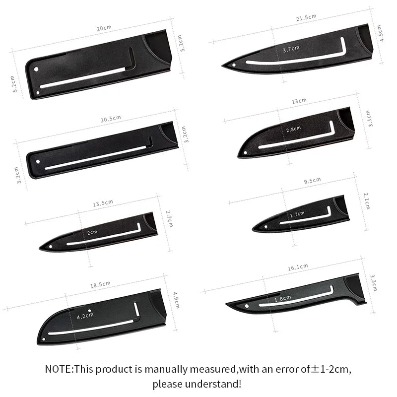 Afralia™ Knife Blade Protector Cover Kitchen Sheath Plastic Guard Black - Kitchen Accessories