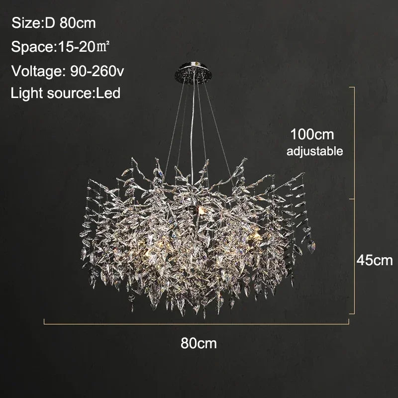 Afralia™ Branch Crystal Chandelier: Luxury LED Ceiling Light for Living Room & Dining Room