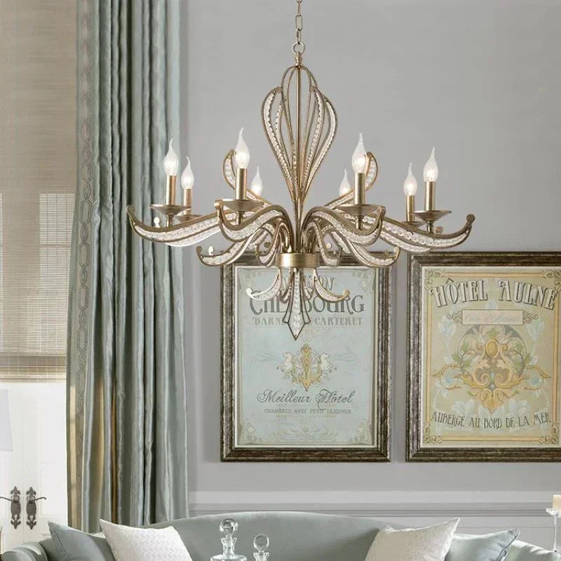 Afralia™ French Candle Design Crystal Chandelier LED Pendant Lighting for Home Décor
