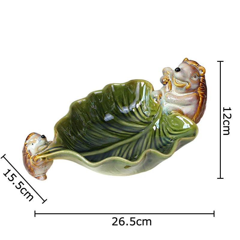 Afralia™ Ceramic Leaf Decor Tray: Elegant Tableware, Fruit Snack Candy Storage Bowl