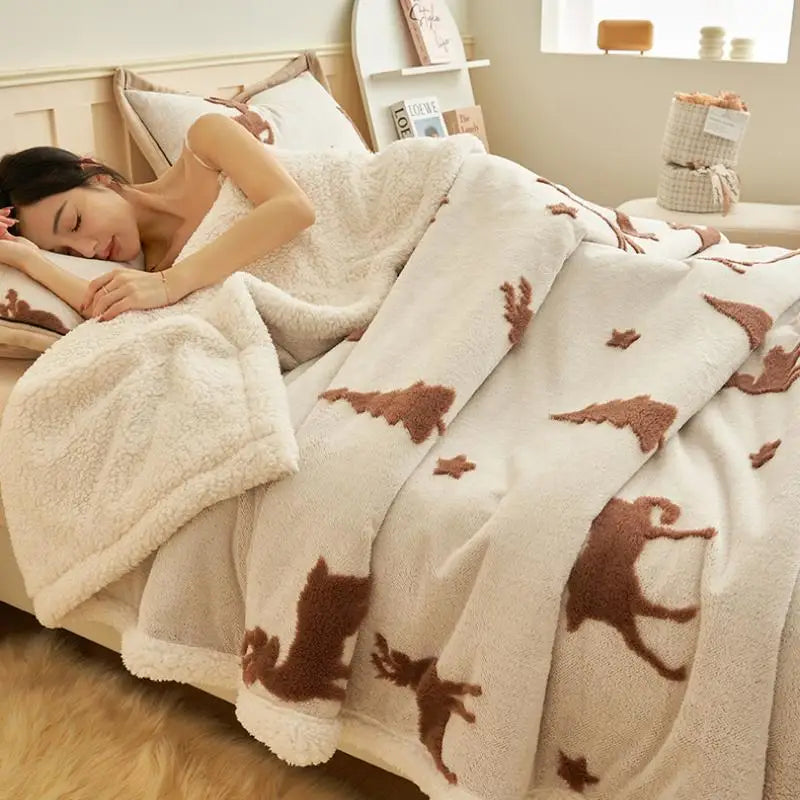 Afralia™ Winter Wool Blanket: Warm, Thick, Soft Bed Cover for Office, Sofa, or Home