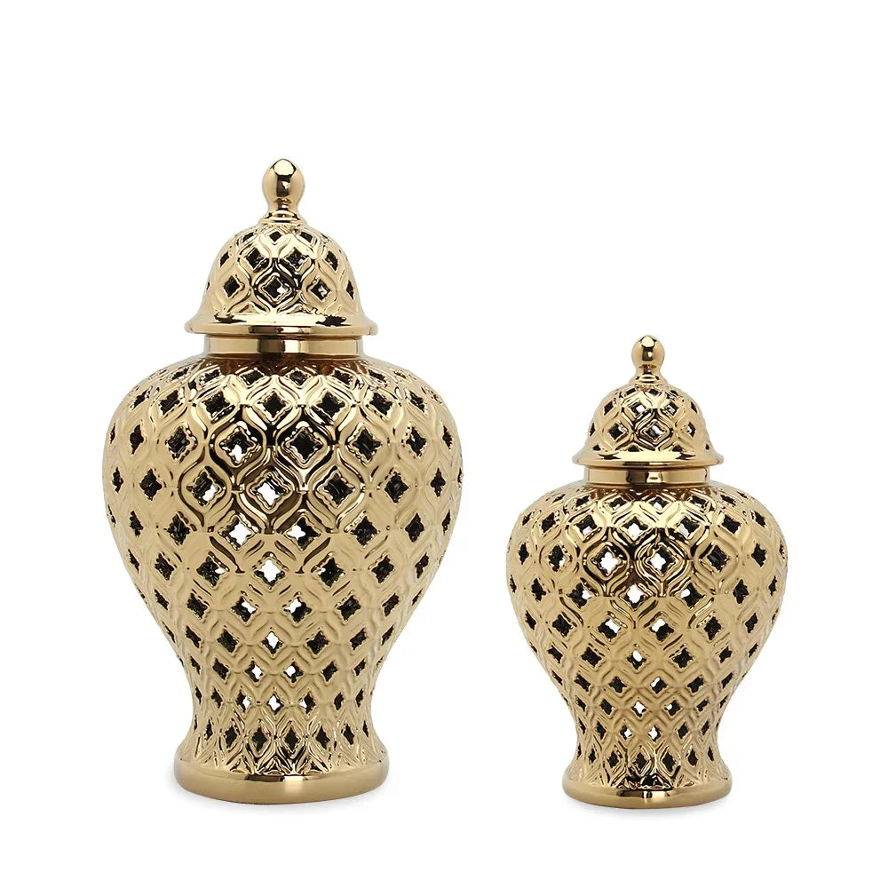 Afralia™ Hollow Out General Jar Vase Art Decorative Home Decoration