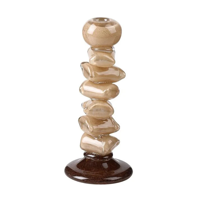Afralia™ Color Block Candlestick Light Luxury Home Decor Craft
