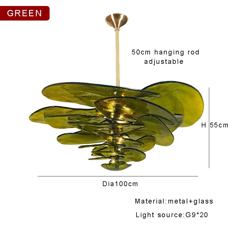 Afralia™ Amber Glass Chandeliers: Luxury Vintage Hanging Lamp for Duplex Villa