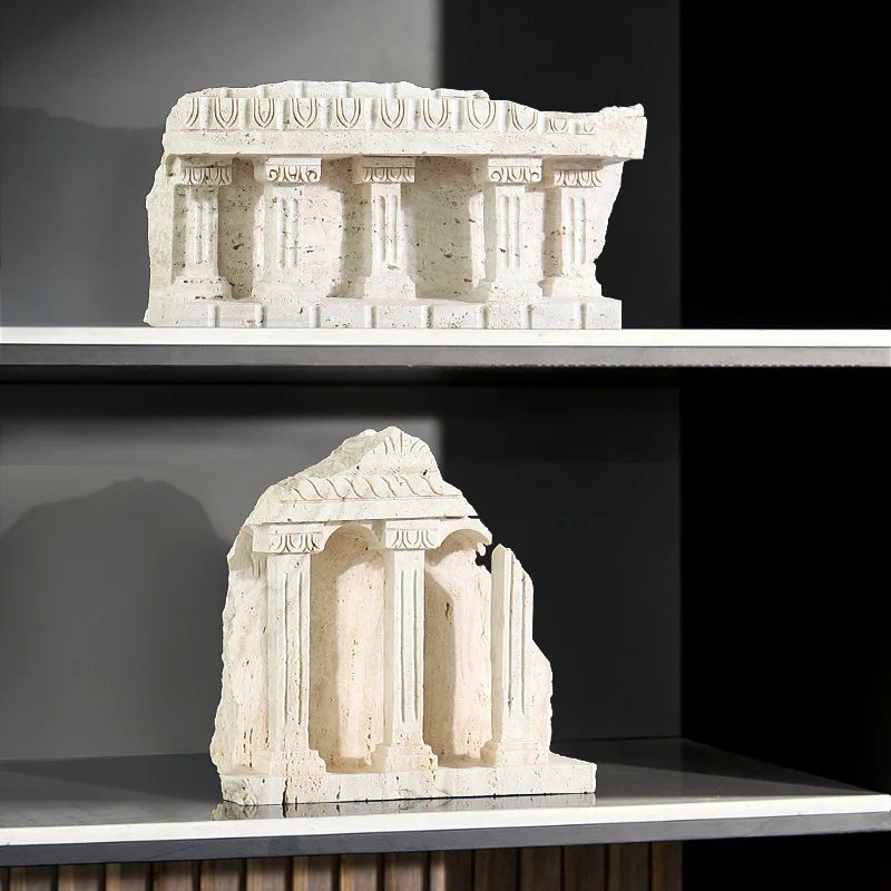 Afralia™ Handmade Marble Medieval Sculptures and Ancient Greek Roman Temple Statue