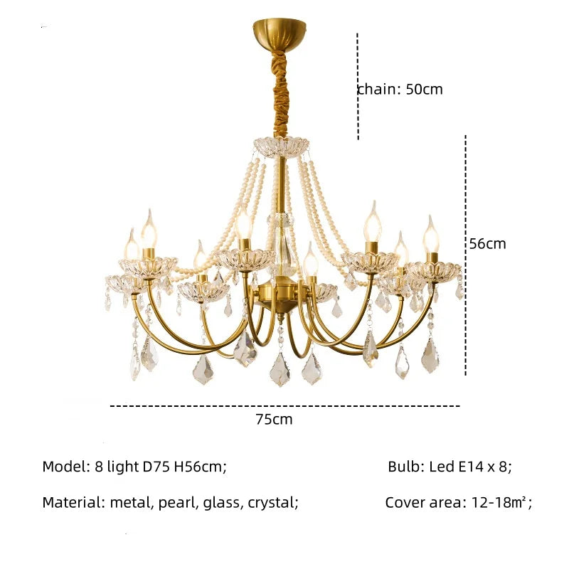 Afralia™ Crystal LED Chandelier Living Room Luxury Lighting E14 Pendant Lamparas