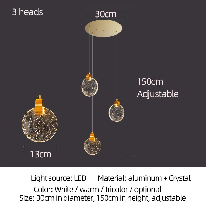 Afralia™ Crystal LED Chandelier for Modern Living Room Decor