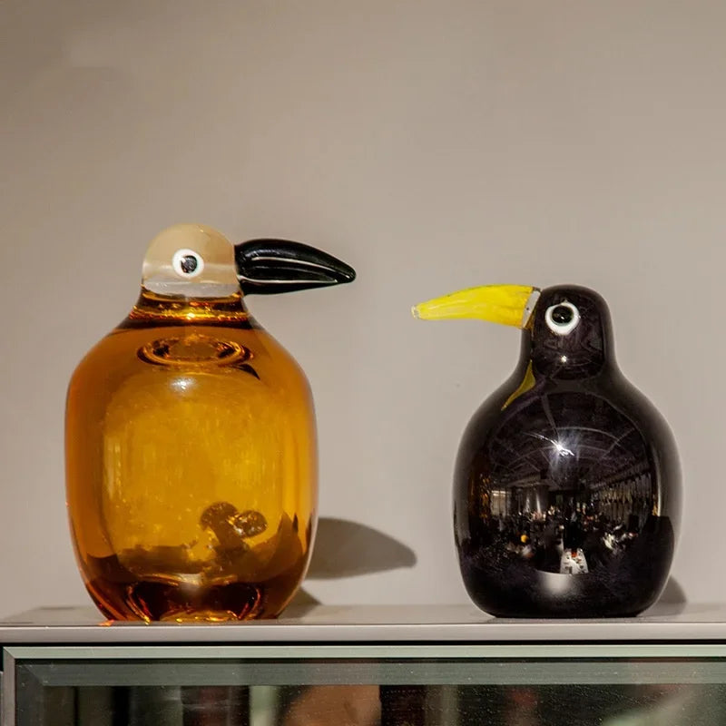 Afralia™ Abstract Bird Sculpture Transparent Home Decor Figurine