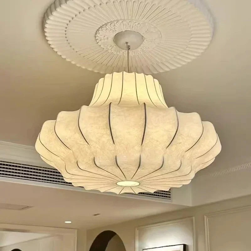 Afralia™ Silk LED Chandelier Pendant Light for Nordic Home Decor