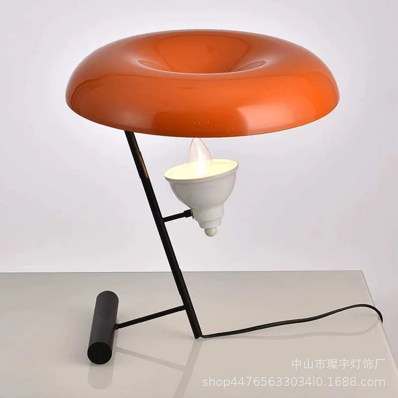 Afralia™ Elegant Nordic Desk Lamp with Orange Lampshade for Living Room, Bedroom and Study