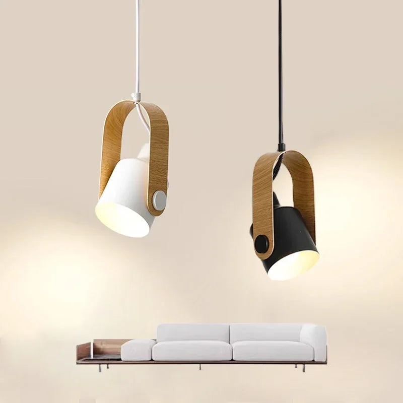 Afralia™ Macaron Iron LED Pendant Light for Bedroom Living Room Study Dining Room