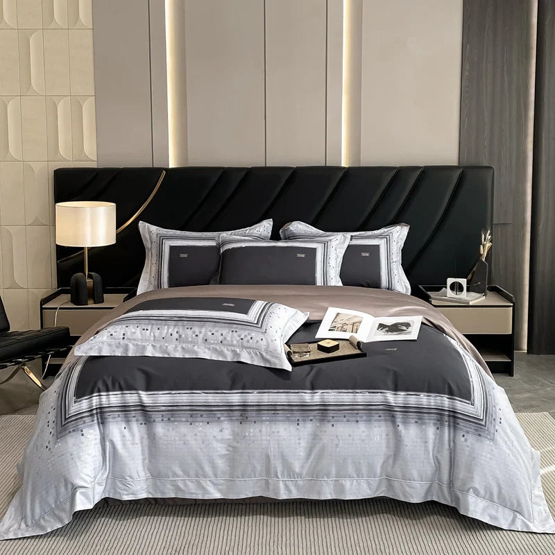 Afralia™ Egyptian Cotton Flower Bedding Set, Luxury 1000TC Duvet Cover, Sheets, Pillowcases